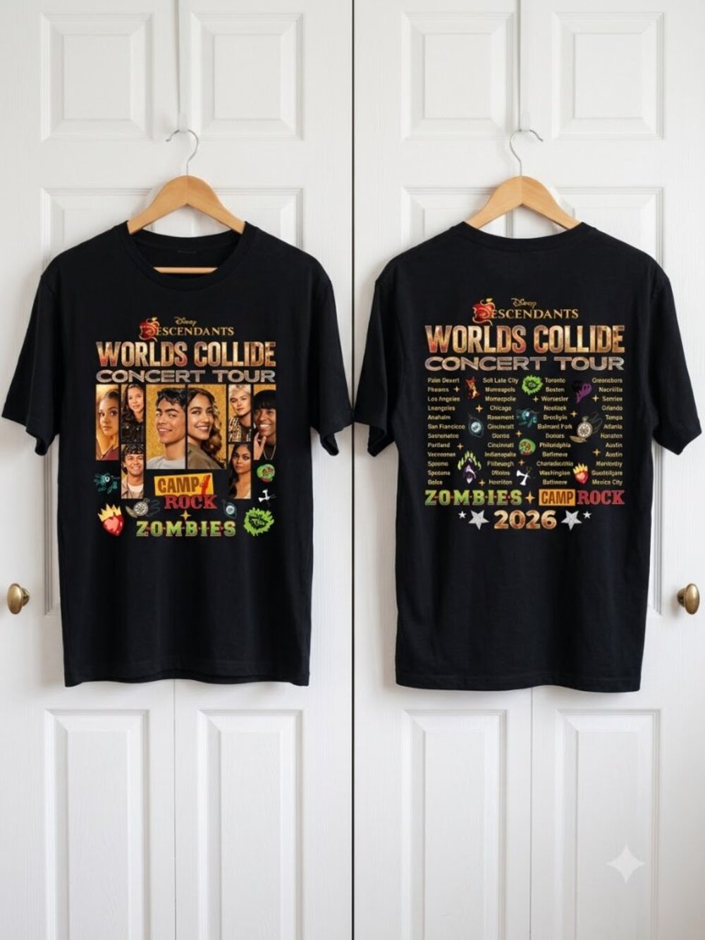 Descendants Zombies Camp Rock Worlds Collide Concert Tour Shirt 2026